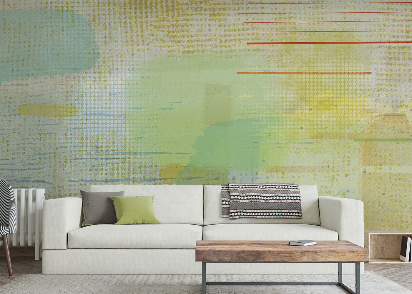 Aged Linen Mural - Gold