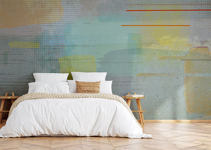 Aged Linen Mural - Warm Gray