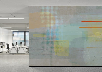Aged Linen Mural - Warm Gray