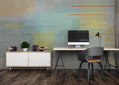 Aged Linen Mural - Warm Gray