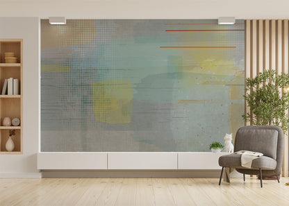 Aged Linen Mural - Warm Gray