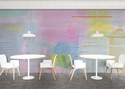 Aged Linen Mural - Rose Gray