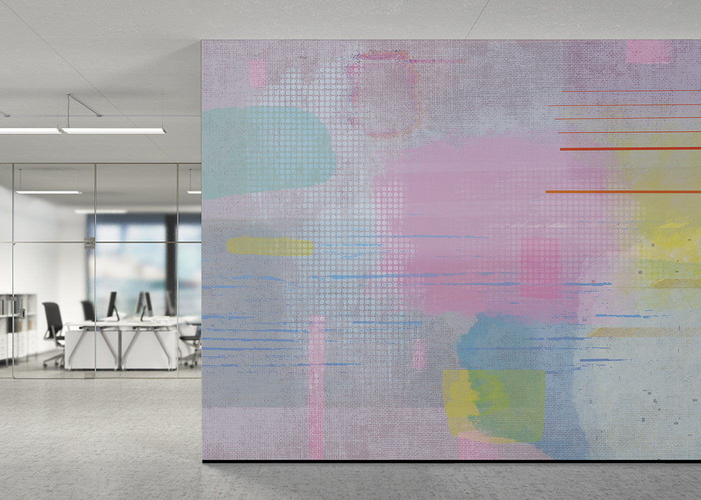 Aged Linen Mural - Rose Gray