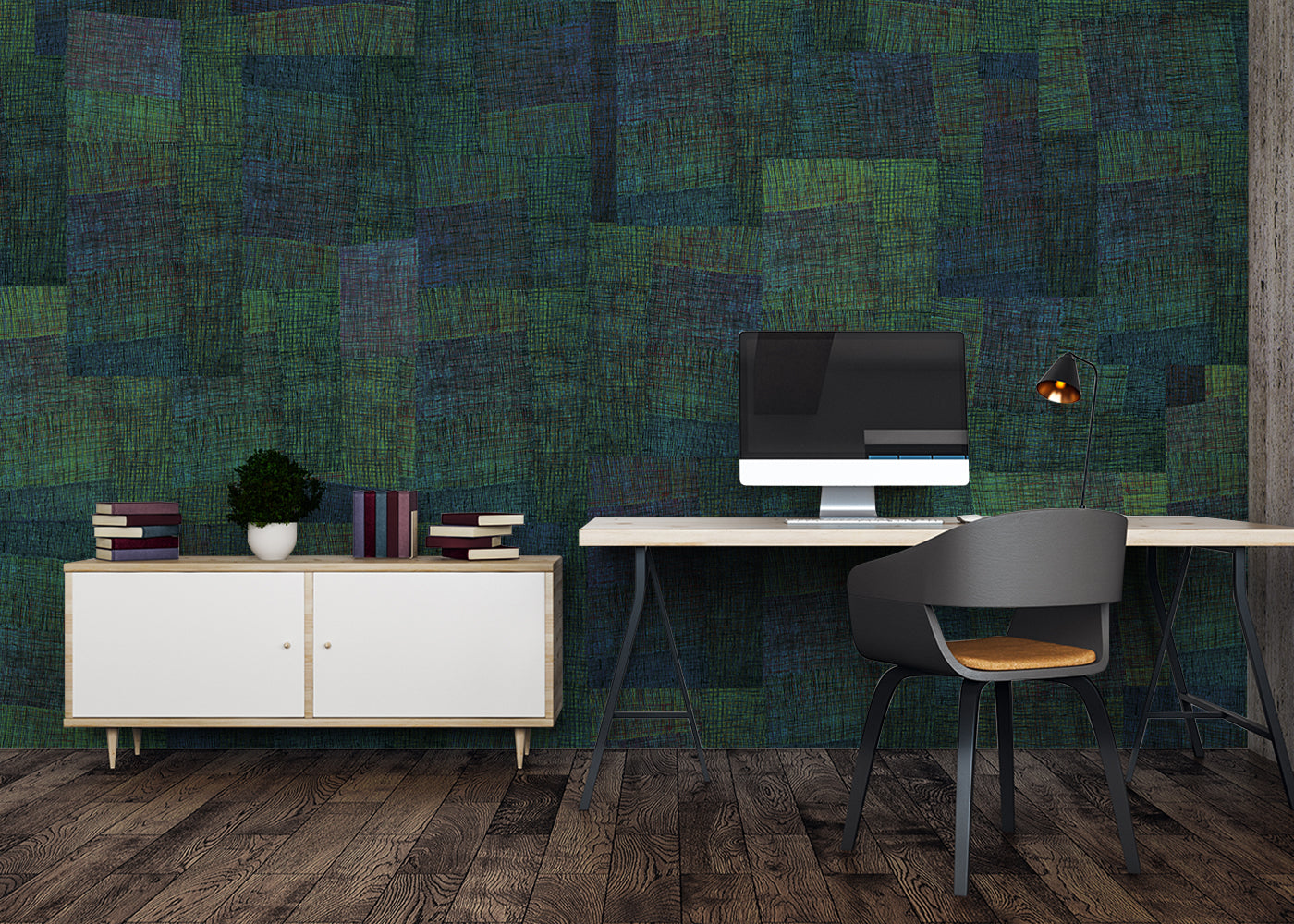 Loosely Woven Mural - Delphinium