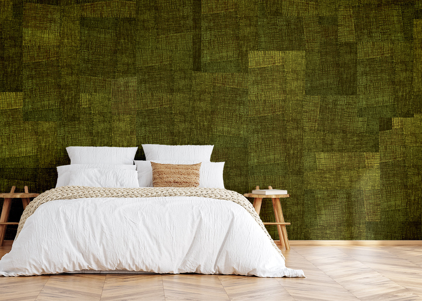 Loosely Woven Mural - Bright Straw