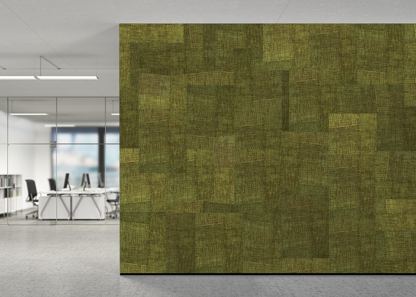 Loosely Woven Mural - Bright Straw