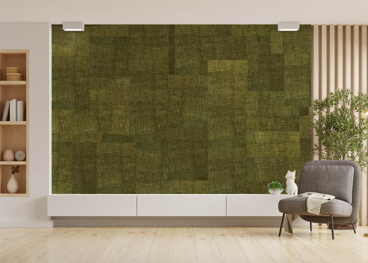 Loosely Woven Mural - Bright Straw