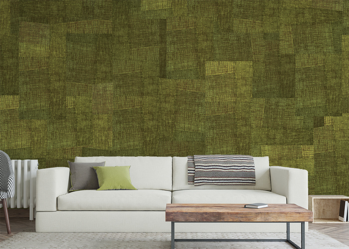 Loosely Woven Mural - Bright Straw