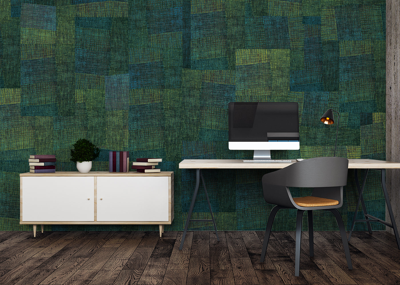 Loosely Woven Mural - Garden Shade