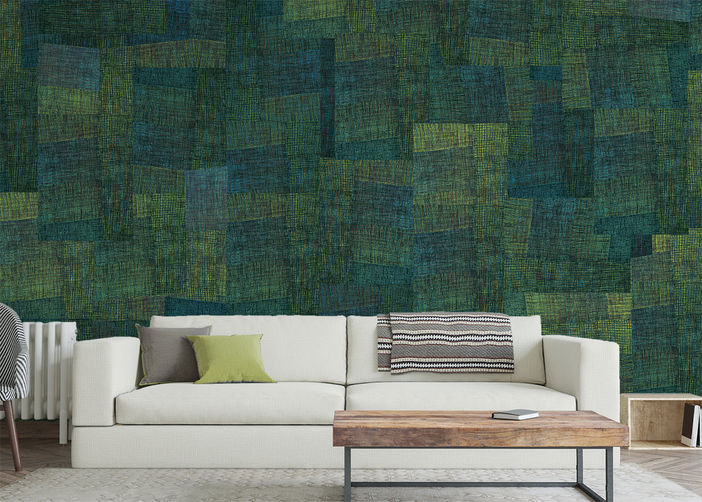 Loosely Woven Mural - Garden Shade