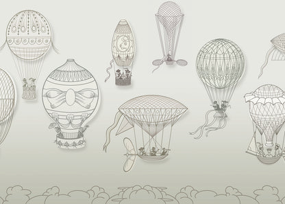 Hot Air Balloon Mural - Neutral Spacious