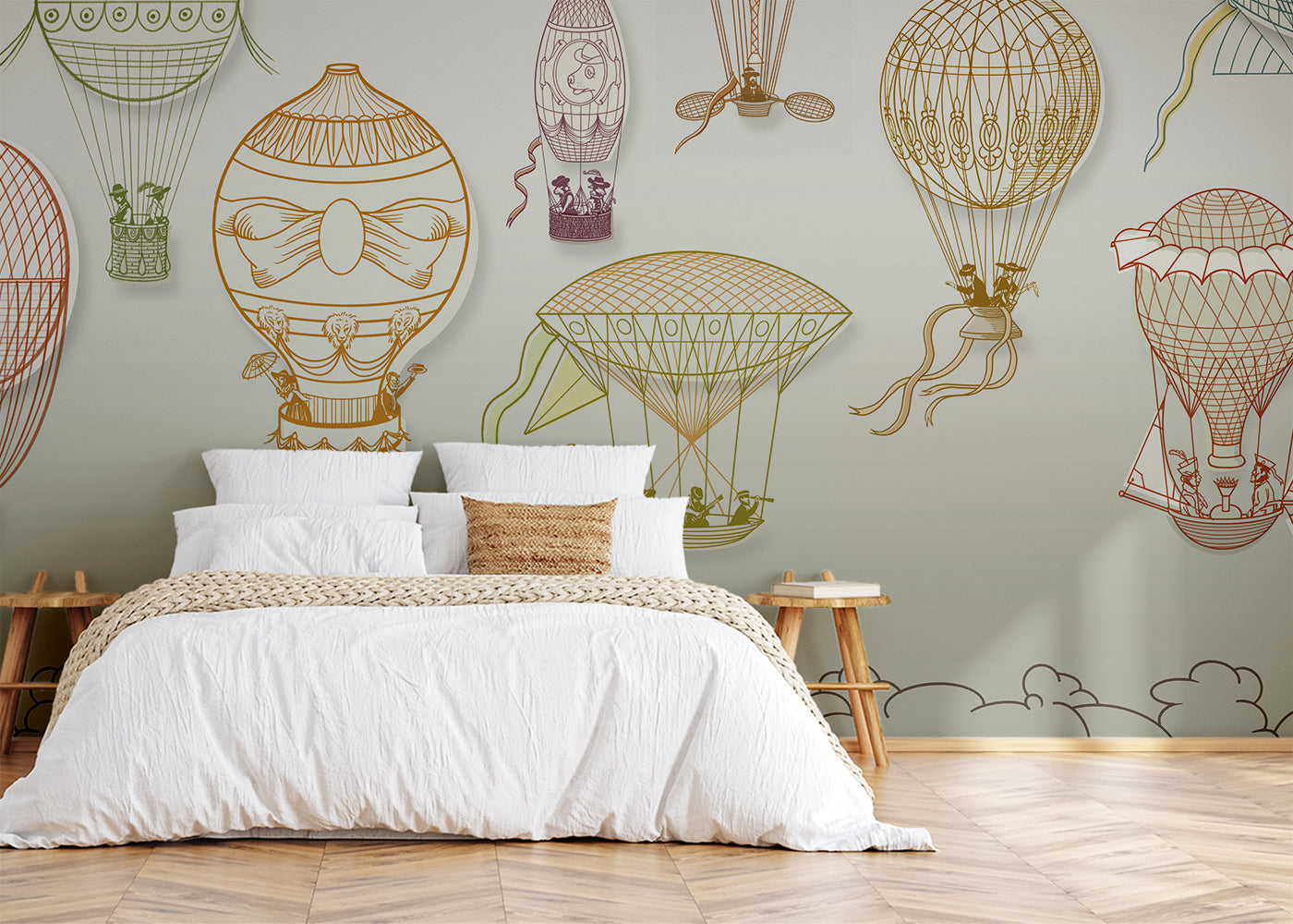 Hot Air Balloon Mural - Color Spacious