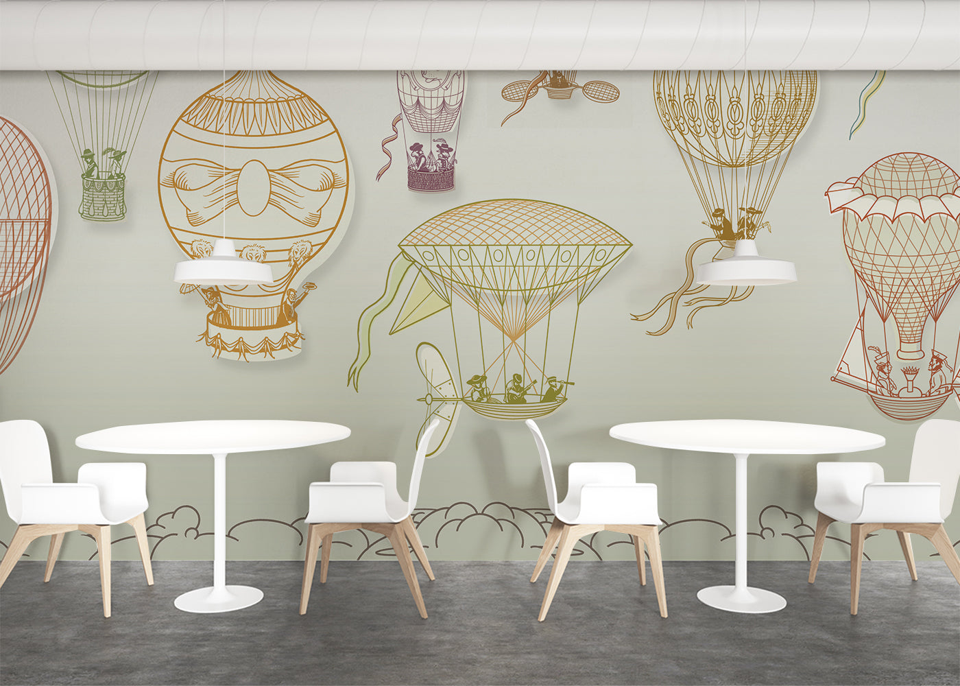 Hot Air Balloon Mural - Color Spacious