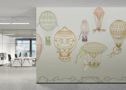 Hot Air Balloon Mural - Color Spacious