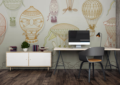 Hot Air Balloon Mural - Color Spacious