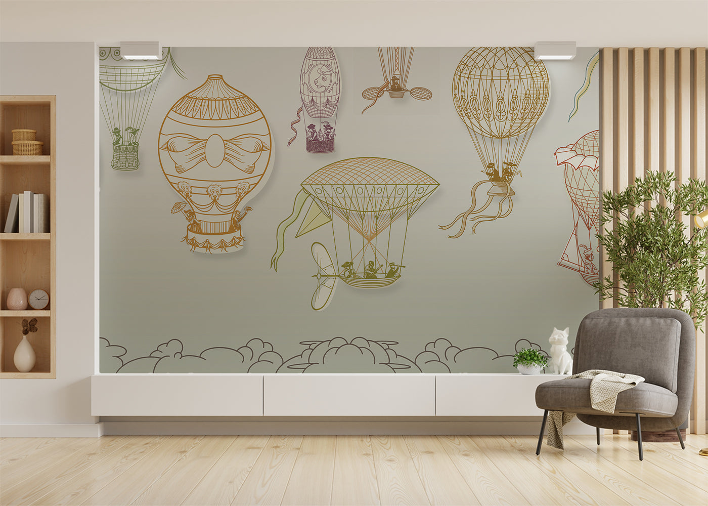 Hot Air Balloon Mural - Color Spacious