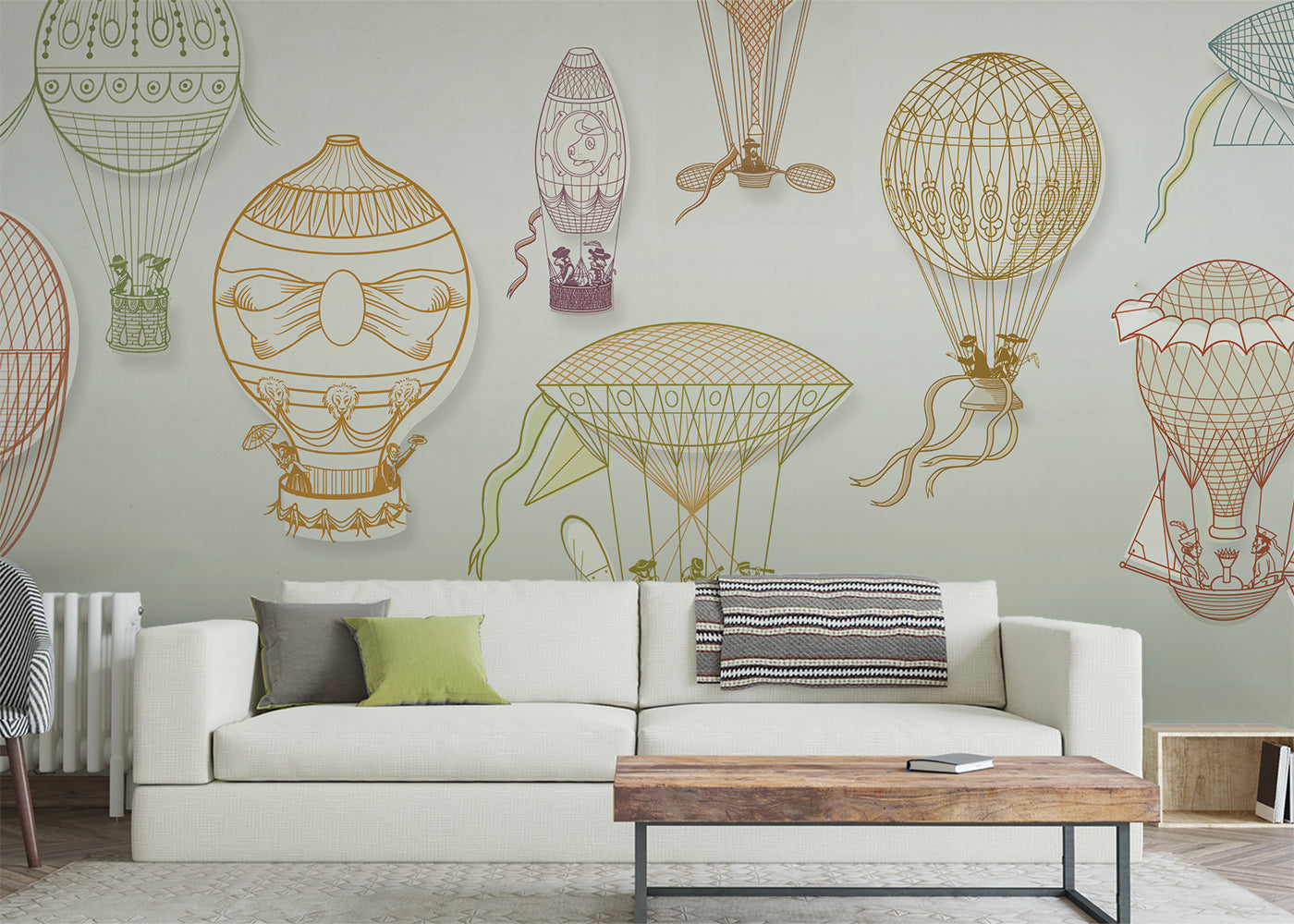 Hot Air Balloon Mural - Color Spacious