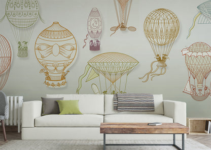 Hot Air Balloon Mural - Color Spacious