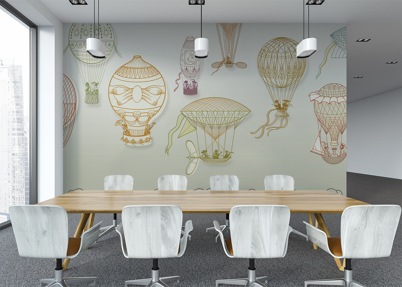 Hot Air Balloon Mural - Color Spacious