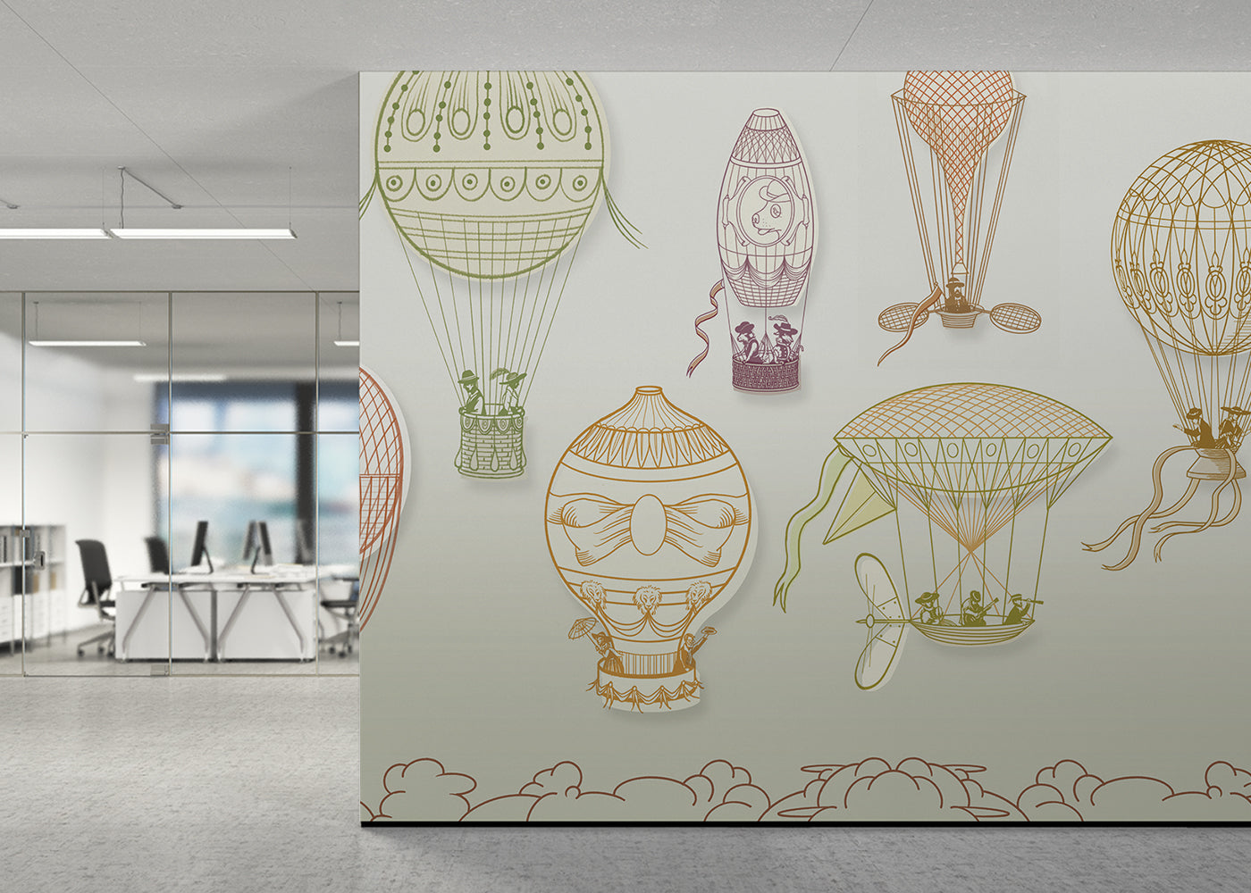 Hot Air Balloon Mural - Color Maximal
