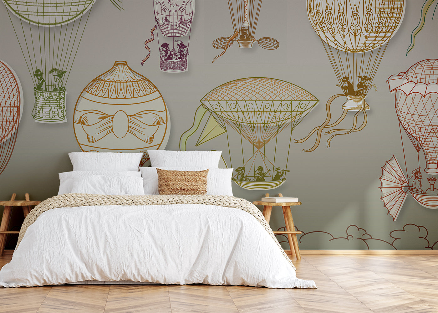 Hot Air Balloon Mural - Color Midtone