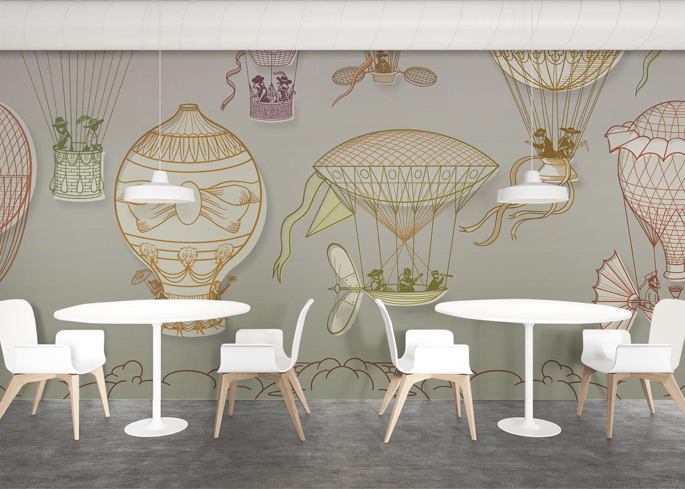 Hot Air Balloon Mural - Color Midtone
