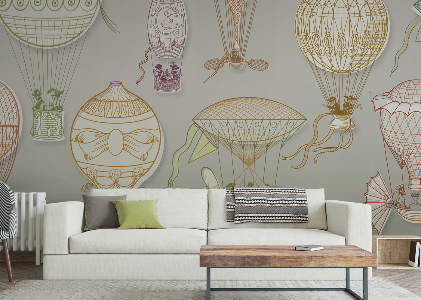 Hot Air Balloon Mural - Color Midtone
