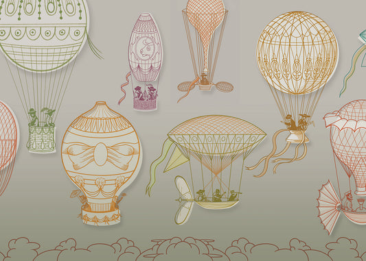 Hot Air Balloon Mural - Color Midtone - Sample